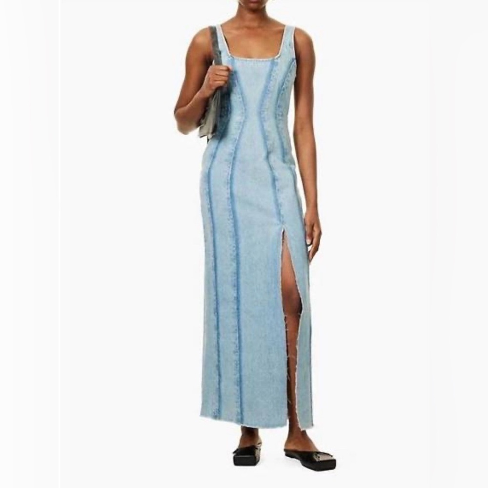 DALA - On Tap Paneled Organic Denim Midi Dress Size 24